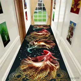 Carpets 3D Living Room Carpet for Home Decor Stone Floral Long Corridor Rug Carpets Anti-slip Kitchen Balcony Floor Area Rug Bedroom Mat R230801