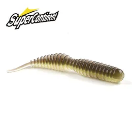 Przynęty przynęty Superkontynent Worm Bait Soft Tanta 40 mm 63 mm Przynęty wędkarskie Pachnie z solami Miękki silikonowy przynęta 230801