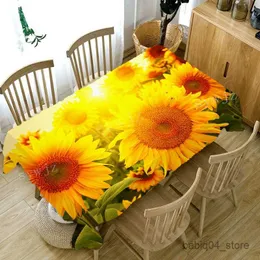 Tischtuch Sonnenblumenblume Muster Tischdecke Home Wohnzimmer Esstisch Couchtisch Anti-Fouling Tischdecke Outdoor Picknicktuch R230823