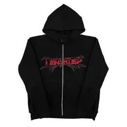 Women's Hoodies Sweatshirts Y2K zip up hoodie Hip Hop Women Gothic Print Jacket Coats Grunge Y2k Oversized Streetwear Sweatshirt Tops 230731