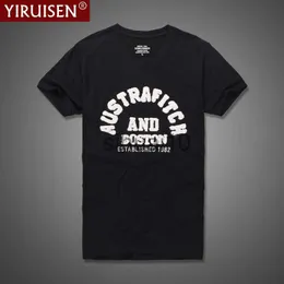 남자 티셔츠 Yiruisen 2021 여름 Tshirt AF 100%면 빈티지 홀리데이 티 패션 자수 편지 패턴 짧은 슬리브 O- 넥 소프트 스타일 J230731