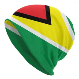 Berets Unisex Casual Hat Guyana Flag Cap Winter теплые шапочки для взрослых хип -хоп капот