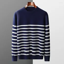 Men's Sweaters S-xxxL Series 23 100 Pure Wool Pullover Sweater Casual Comfortable Long-sleeved Knitted O-neck Cashmere