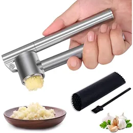 Utensili per pressa per aglio in acciaio inossidabile 304 Peeling staccabile Affettatrice per macinare l'aglio Set di tritatutto Gadget da cucina Accessori per la cucina