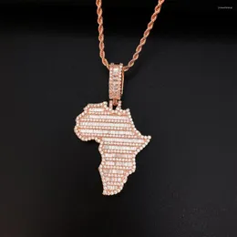 Pendant Necklaces SNQP Africa Map Necklace Men Women Ethiopia Jewelry Wholesale Zircons Hip Hop Jewelry.