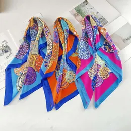 定番の中古商品 Scarf Square Satin Premium Small For Foulard Silk 70x70cm 男性タレント