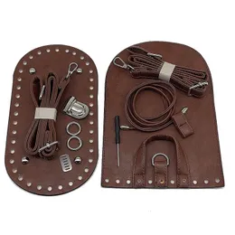 Acessórios de peças de bolsa de alta qualidade, alça de ombro, conjunto de fundo de couro com ferragens para mochila artesanal DIY 230731