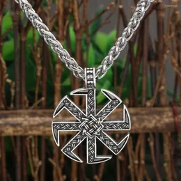 Naszyjniki wisiorek amulet pogański symbol słoneczny Kołek Nordyc Mężczyzn biżuteria