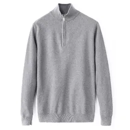 2023 gorąca wyprzedaż klasyczna marka męskie swetry zimowe bawełniane sweter z zamkiem błyskawicznym