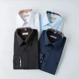 Дизайнерские роскошные мужские рубашки для мужского платья Деловые повседневные рубашки с длинным рукавом весенняя осень обычная подсадка сгиба