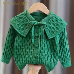 Cardigan Baby Sweater for Girls In SpringAutumn 2023 New Children's Online Celebrity Coat for Girls Coat Knitted Cardigan Kids Clothes J230801