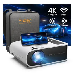 Otra Electrónica YABER Pro V8 4K Proyector con WiFi 6 y Bluetooth 5 0 450 ANSI Outdoor Portable Home Video 230731