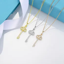 T series diamond pendant necklace high-quality women's collarbone chain popular love key fashionable party designer jewelry gift