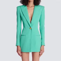 Casual Dresses Spring 2023 I Women's Slim Dress Korean Fashion Suit Coat Högkvalitativ ull Långärmad toppkvinnor Y2K kläder