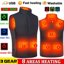 Men's Vests Heating vest men winter jacket women Warm Electric Thermal Waistcoat Fish Hiking Outdoor camping Infrared USB Heated vest jacket 230731