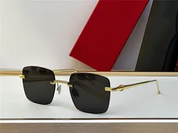 Новые солнцезащитные очки для дизайна моды 0403S Retro K Gold Rimless рама простые и популярные стиль Универсальные защитные очки UV400 UV400
