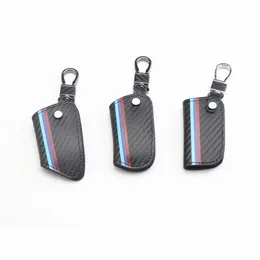 1 pz in fibra di carbonio in pelle Smart Remote Key Case Cover Holder Key Chain Cover Remote per BMW 1 3 5 6 7 Series X1 X3 X4 X5 X6215x