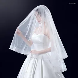 Bridal Veils Womens 2T Short Tiul Wedding z grzebieniami dwie warstwy białe/kości słoniowej