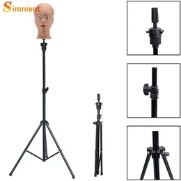 Wig Stand Simnient Adjustable Tripod Stand Holder Mannequin Head Tripod Hairdressing Training Head Holder Top Selling Hair Wig Stands Tool 230731