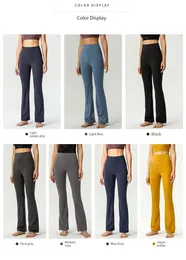 Kvinnors byxor Lulu kläder Groove Summer Women's Bell-Bottoms Hög midja tätt tät figur Show LL Yoga Outfit Lu Lu Lemon