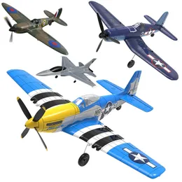 항공기 모들 PNP 폼 400mm P51D Mustang F4U T28 Trojan 4 CH 2 4G 6 축 자이로 초보자 비행기 장난감 어린이 어린이 230801