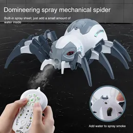 Electric RC Animals Simulation Electric Fjärrkontroll Spray Spider Light Music Animal Dancing Children Wireless RC Pet Toy for Kids Christmas Gifts 230801