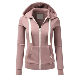 Kvinnors hoodies tröjor Autumn Winter Women Hoodie Långärmare Jackor Drawstring Tickets Pickla Coat Cardigan Topps Female Outwear 230731