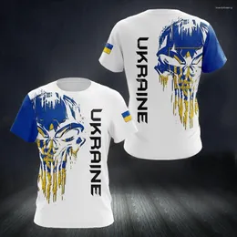 Men's T Shirts Kaus Pria Ukraina Bendera Cetak 3D Leher-o Kebesaran Lengan Pendek Jersey Mode Pakaian Streetwear