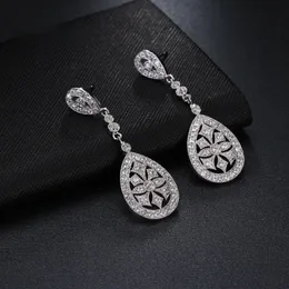 Stud Brand Romantic Elegant AAA Cubic Zirconia Crystal Bridal Dangle Earrings Luxury Wedding Jewelry for Woman Party Gift 230731