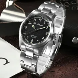 Zegarek San Martin luksusowy kwarc męski zegarki Ronda 715 Fire Pattern Dial Luminous Sapphire Crystal 10bar Waterproof Watch