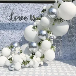 Party Decoration 2023 White Macarone Latex Balloon Package Chain Birthday Engagement Wedding Supplies