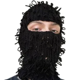 Breda breim hattar hink Balaclava Hat Horrid Skull Crochet Caps for Women Men cosplay Picture Props Scary Ghost Halloween Party R7RF 230801