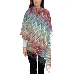 Sciarpe Stampa personalizzata Multicolor Chic Zigzag Sciarpa Uomo Donna Inverno Caldo Boho Scialle avvolgente