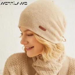 Cappelli a tesa larga Secchiello MERRILAMB Cappello in cashmere Inverno 100 Doppio strato con coulisse Skullies Berretto Soft Keep Warm Pile Berretto lavorato a maglia 230801