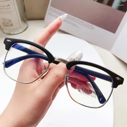 Okulary przeciwsłoneczne damskie okulary blokujące retro niebieskie światło unisex vintage pół ramy optyczne optyczne okulary damskie okulary