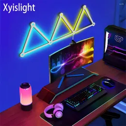 Vägglampa LED -sömmar Ljus DIY SMART GAMING AMTIMSPIR RGB Pickup Bluetooth Nightlight för datorrumsstudie Bar Dekorativ