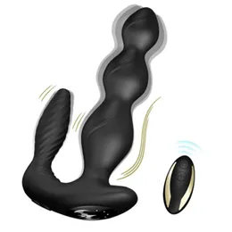 Anal Toys Male Prostate Massager With Plug Anal Vibrator Testicle Cock Clit Vaginal Vibration Remote Control Sex Toy Men Women Masturbator 230801