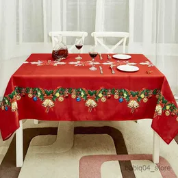 Stołowa szmatka świąteczna drukowana obrus Nowy Rok prostokątny stolik do kawy odporny stolik obrusowy na zewnątrz obiad R230823