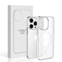 Cassa del telefono della copertura posteriore del PC trasparente antiurto magnetica Magsafes per iPhone 14 13 12 11 Pro Max 14Plus