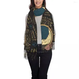 Sciarpe Sciarpa da donna Nappa La testa avvolge la luna in una stella ottagonale Femme Sottile Autunno Primavera Inverno Bandana