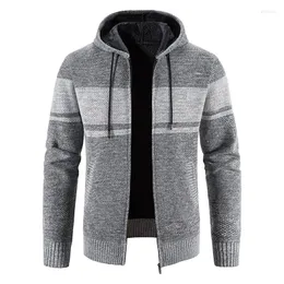 Männer Jacken 2023 Frühling Und Herbst Mit Kapuze Verdickte Pullover Strickjacke Mantel Großhandel Zipper Lose Männliche Kleidung