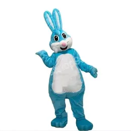 Costume de mascotte de lapin bleu simulation de performance dessin animé personnage de thème d'anime adultes taille costume de publicité extérieure de noël