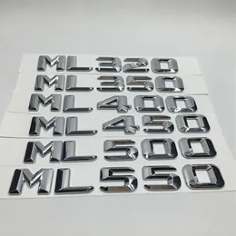 Adesivos de carro cromo ML320 ML350 ML400 ML450 ML500 ML550 Tronco traseiro emblema emblema letras para Mercedes Benz ML Class318o