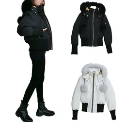 여성 코트 겨울 디자이너 다운 재킷 캐나다 거위 파카 스 여성 재킷 지퍼 따뜻한 코트 까마귀 진짜 늑대 모피 홀더 흰색과 검은 모피 옵션