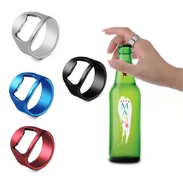 Ring Bottle Opener Stainless Steel Beer Bottle Openers Colorful Finger Opener for Party Present Supplies Bar Accessories