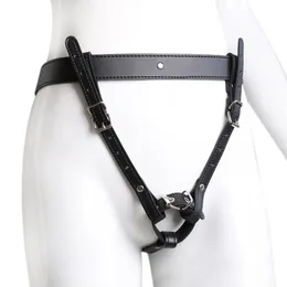 Cockrings Leather Female Chastity Belt Black Sexy Panties Underwear for Women With Penis Cock Cage Ring Fetish Unisex Adjustable Sex To L1 230801