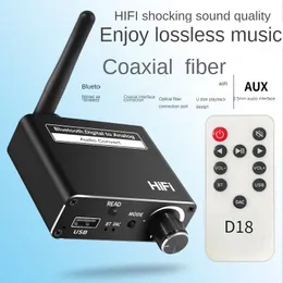 Hörlurar hörlurar klw trådlös 50 Bluetooth -mottagare USB Digital till analog 35mm ljudomvandlare fibreoptical aux udisk coaxial 3 i 1 230801