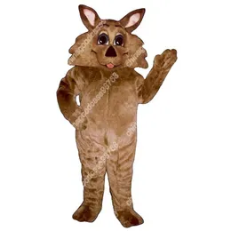 Personagem adulto fofo coiote selvagem fantasia de mascote vestido de halloween natal adereços de corpo inteiro roupa traje de mascote