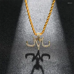 Ketten Iced Out Majin Anhänger Halskette Hip Hop Schmuck Gold Silber Farbe Micro Pave Zirkon Geschenk für Männer Frauen 2023