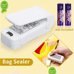 Bagklämmor 1 st bärbar värmebeständare Plastpaket förvaringsklipp mini tätning hine handy klistermärke utan batteriläpple leverans h dhheq